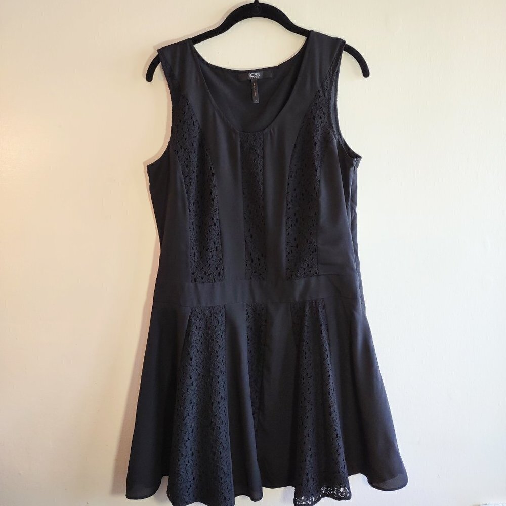 BCBG Black Lace Mini Dress Sz Small Retro Whimsigoth Twilight Indie Dark Romance